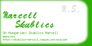 marcell skublics business card